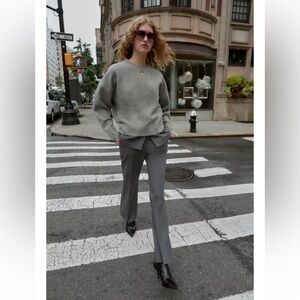 Zara SLIT FLARE PANTS Gray Sz L (check measurements for fit)